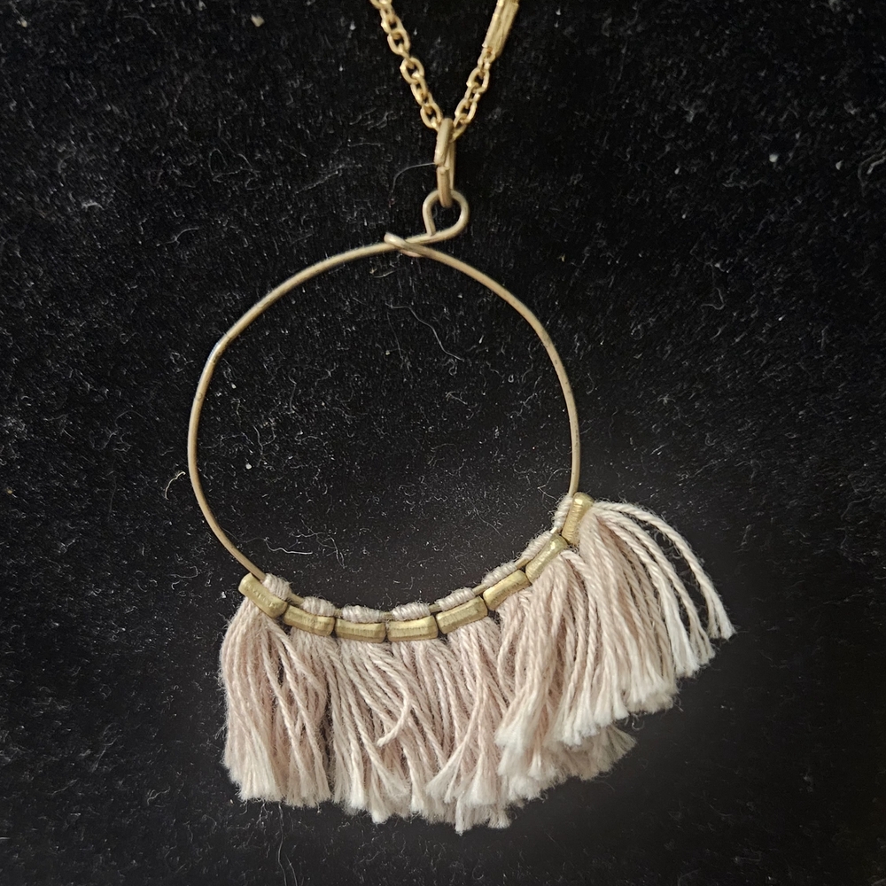 Boho Fringe Hoop Necklace